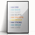 I Am Affirmation Typography Art – Motivational Wall Decor