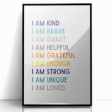 I Am Affirmation Typography Art – Motivational Wall Decor