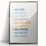 I Am Affirmation Typography Art – Motivational Wall Decor