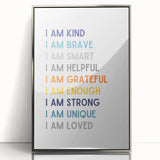I Am Affirmation Typography Art – Motivational Wall Decor