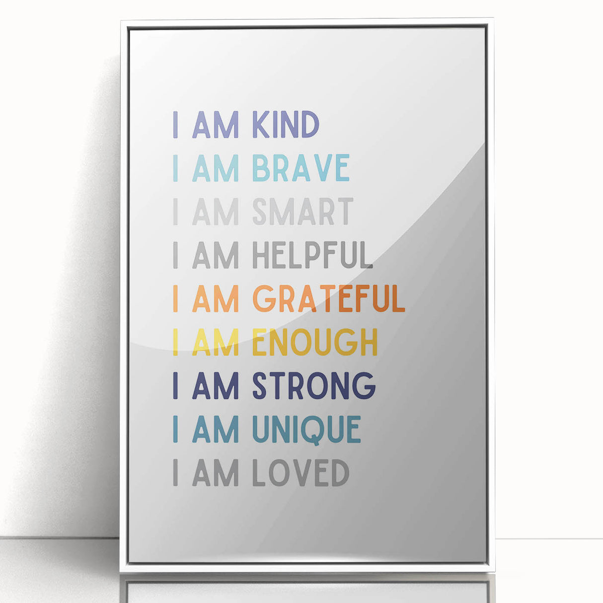 I Am Affirmation Typography Art – Motivational Wall Decor