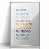 I Am Affirmation Typography Art – Motivational Wall Decor