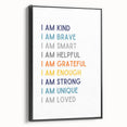I Am Affirmation Typography Art – Motivational Wall Decor