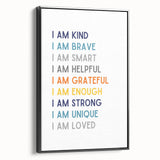 I Am Affirmation Typography Art – Motivational Wall Decor