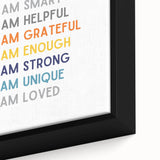 I Am Affirmation Typography Art – Motivational Wall Decor