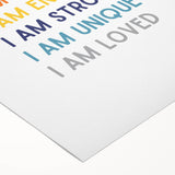 I Am Affirmation Typography Art – Motivational Wall Decor