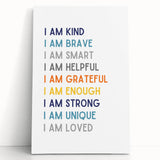 I Am Affirmation Typography Art – Motivational Wall Decor