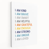I Am Affirmation Typography Art – Motivational Wall Decor