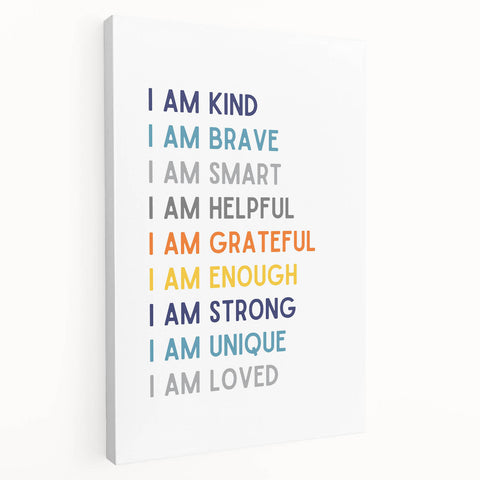 I Am Affirmation Typography Art – Motivational Wall Decor