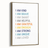 I Am Affirmation Typography Art – Motivational Wall Decor