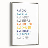 I Am Affirmation Typography Art – Motivational Wall Decor