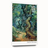 Acrylic print of a Van Gogh impressionist style painting with swirling blues and yellows.