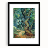 Extra large colorful abstract art print, featuring vibrant, textured brush strokes, framed in black.
