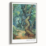 Impressionist landscape painting by Van Gogh on framed canvas, featuring vibrant colors, ideal for living room decor.