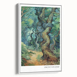 Vintage poster art of a Van Gogh impressionist painting, featuring vibrant colors on a framed canvas.