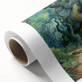 Impressionist-style painting of a vibrant starry night sky on rolled canvas, suitable for nursery wall art.