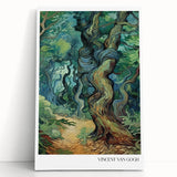 Impressionist-style painting of a rural landscape on a stretched canvas, featuring muted earth tones.