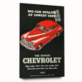 Vintage Chevrolet Car Ad Poster | Retro 1940s Auto Art