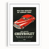 Vintage Chevrolet Car Ad Poster | Retro 1940s Auto Art