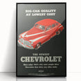 Vintage Chevrolet Car Ad Poster | Retro 1940s Auto Art