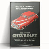 Vintage Chevrolet Car Ad Poster | Retro 1940s Auto Art
