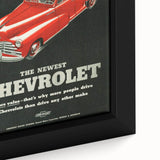 Vintage Chevrolet Car Ad Poster | Retro 1940s Auto Art