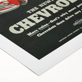 Vintage Chevrolet Car Ad Poster | Retro 1940s Auto Art