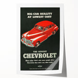Vintage Chevrolet Car Ad Poster | Retro 1940s Auto Art
