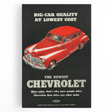 Vintage Chevrolet Car Ad Poster | Retro 1940s Auto Art