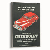 Vintage Chevrolet Car Ad Poster | Retro 1940s Auto Art