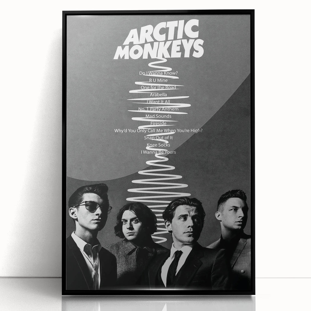Arctic Monkeys Retro Poster – Vintage Black & White Wall Art