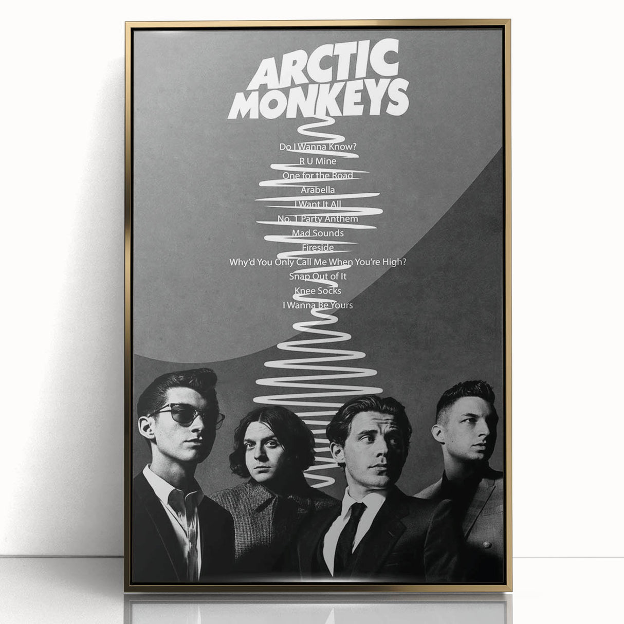 Arctic Monkeys Retro Poster – Vintage Black & White Wall Art