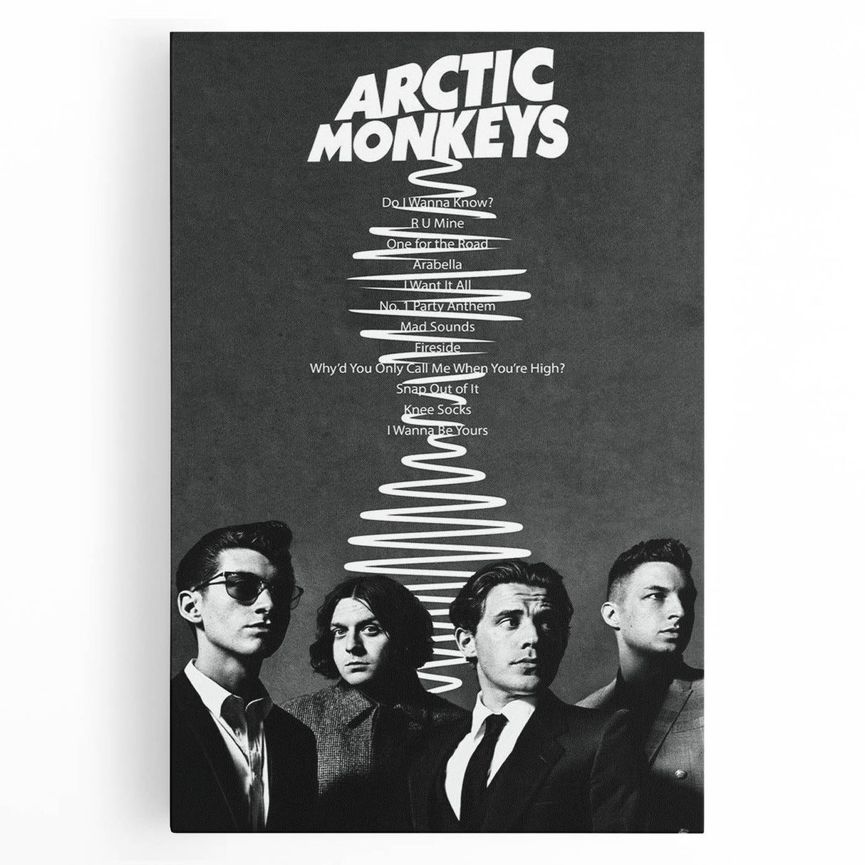 Arctic Monkeys Retro Poster – Vintage Black & White Wall Art