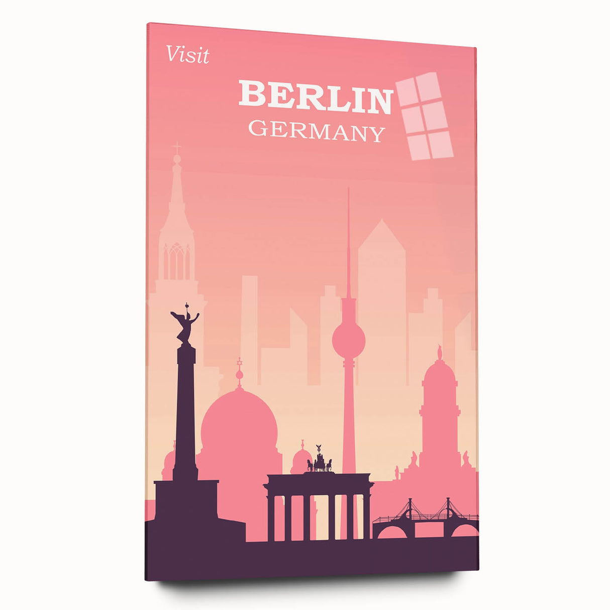 Berlin Retro Travel Poster | Iconic Landmarks & Skyline Art