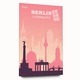 Berlin Retro Travel Poster | Iconic Landmarks & Skyline Art