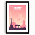 Berlin Retro Travel Poster | Iconic Landmarks & Skyline Art