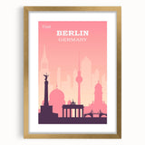 Berlin Retro Travel Poster | Iconic Landmarks & Skyline Art