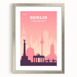 Berlin Retro Travel Poster | Iconic Landmarks & Skyline Art