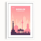 Berlin Retro Travel Poster | Iconic Landmarks & Skyline Art