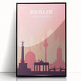 Berlin Retro Travel Poster | Iconic Landmarks & Skyline Art