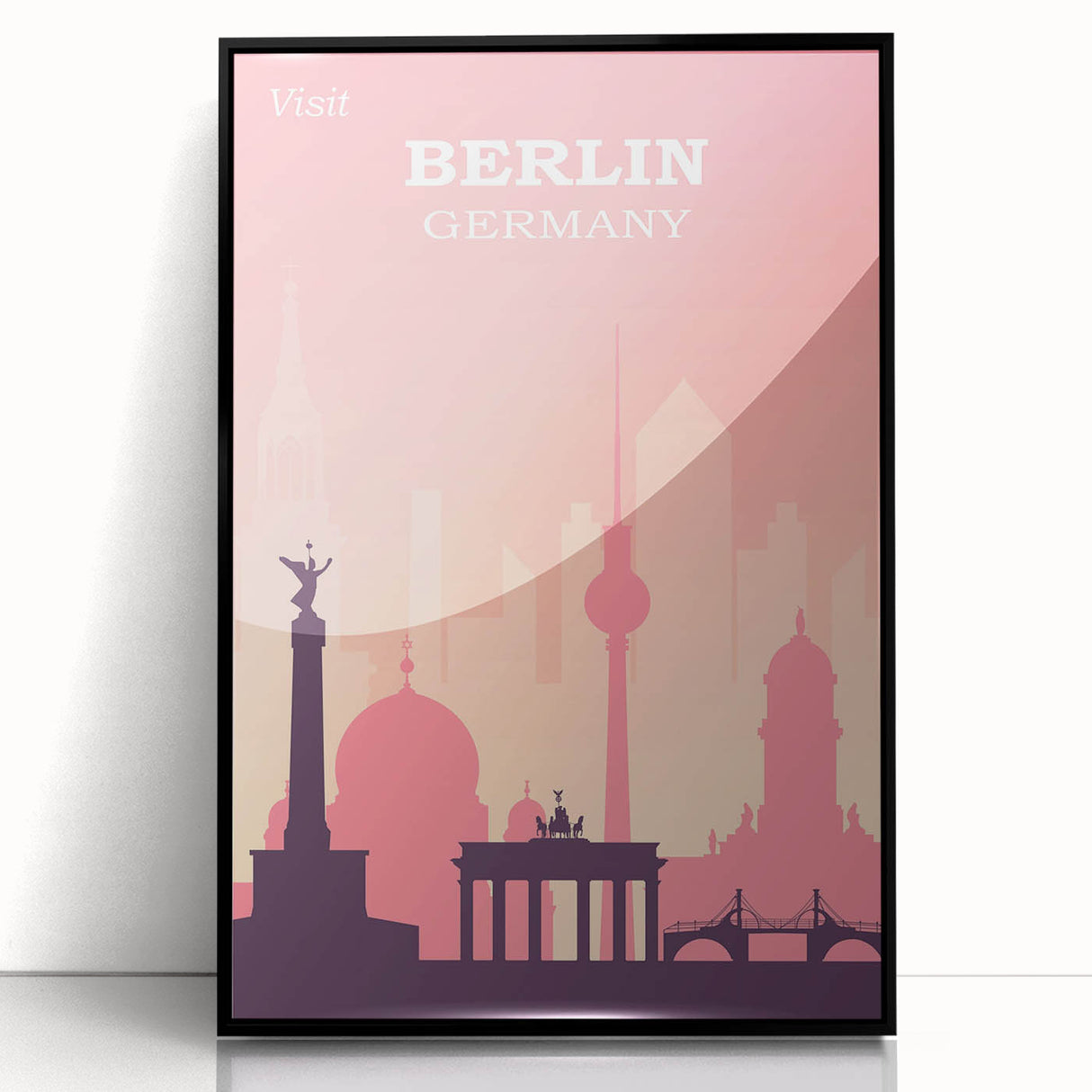 Berlin Retro Travel Poster | Iconic Landmarks & Skyline Art