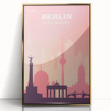 Berlin Retro Travel Poster | Iconic Landmarks & Skyline Art