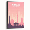 Berlin Retro Travel Poster | Iconic Landmarks & Skyline Art