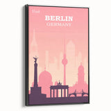 Berlin Retro Travel Poster | Iconic Landmarks & Skyline Art
