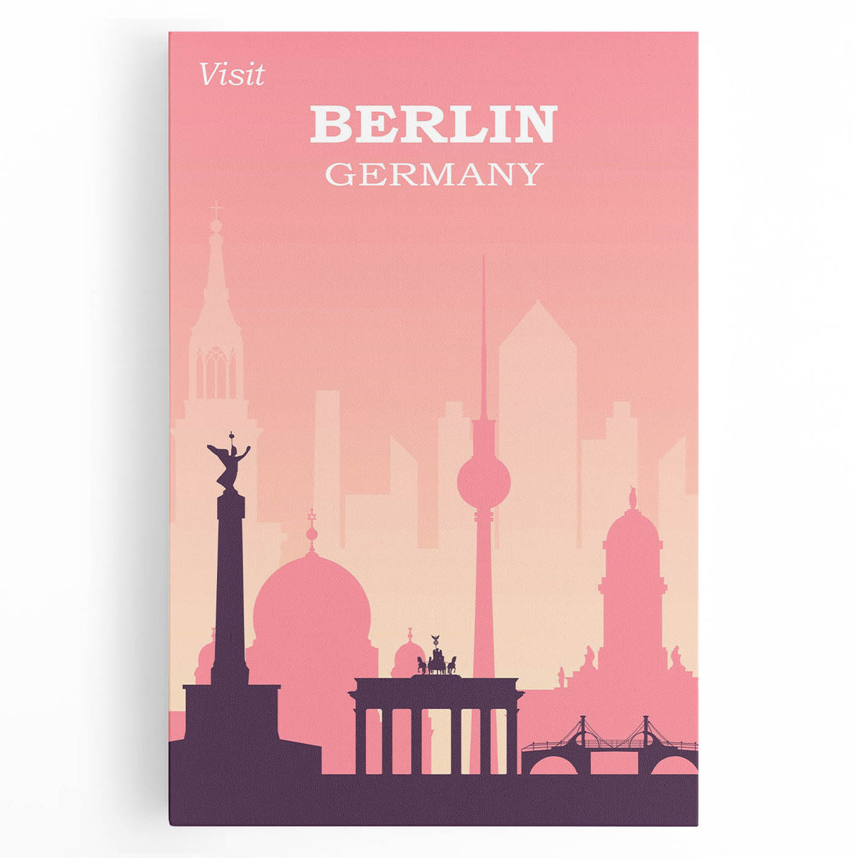 Berlin Retro Travel Poster | Iconic Landmarks & Skyline Art