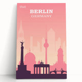 Berlin Retro Travel Poster | Iconic Landmarks & Skyline Art