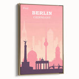 Berlin Retro Travel Poster | Iconic Landmarks & Skyline Art