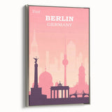 Berlin Retro Travel Poster | Iconic Landmarks & Skyline Art