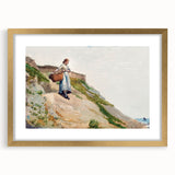Realism Art Print - Girl Carrying a Basket by Winslow Homer Canvas