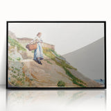 Realism Art Print - Girl Carrying a Basket by Winslow Homer Canvas